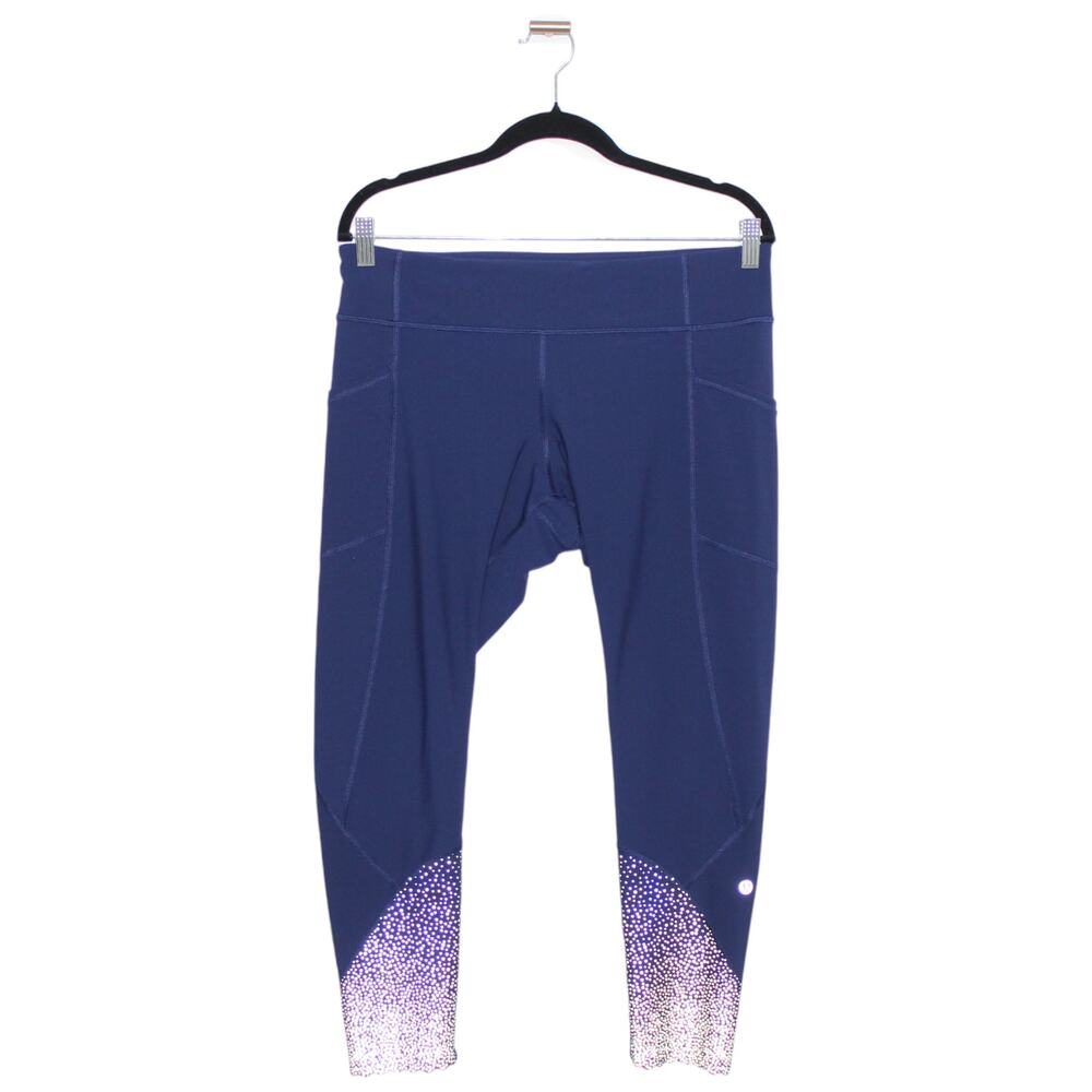 Lululemon Tight Stuff Tights Blue Reflective Detail Size 12